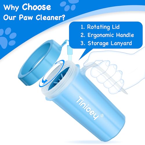 Paw Cleaner with Handle for Large Dogs and Pets (Large with Handle / Blue)