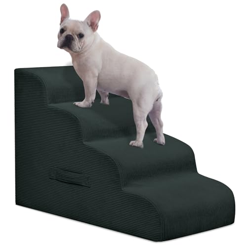 4 Step Dog Stairs Pet Ramp for High Beds (Dark Gray / 4-Step 20"H)