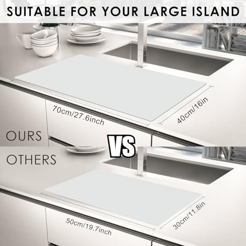 Extra Large Flexible Silicone Table Mats for Kids (05-gray / 27.6"L x 15.7"W)