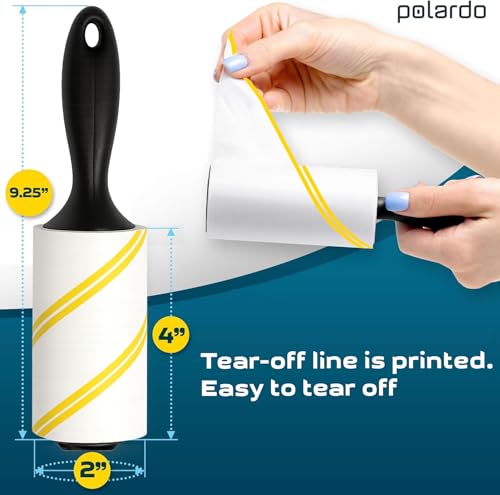 Lint Rollers for Pet Hair (5 pcs - 450 Sheets - Printed Tear Line)