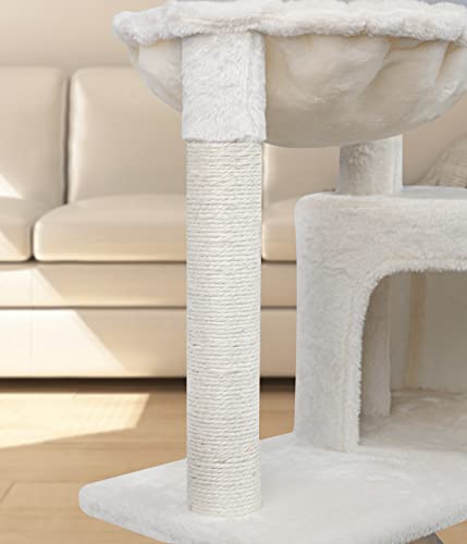 39.4'' Cat Tree with Cat Condo and Big Hammock (39.4'' Beige)