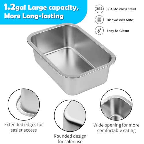 1.2 Gallon Elevated Large Dog Water Bowl with Mat (Grey-1.2 gal & mat / Height: 11.4-16.7")
