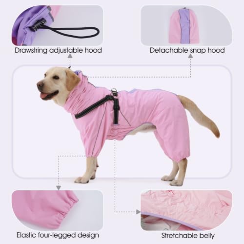Waterproof Dog Jacket with Hood (Pink / XX-Large)