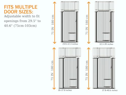 71" Extra Tall Cat Gate 29.5 (Black / 71 inches SET A)
