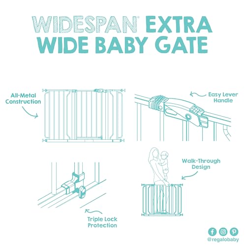 Safety 29" 56" Extra Wide Baby Gate (White / 29-56"W x 30"H)