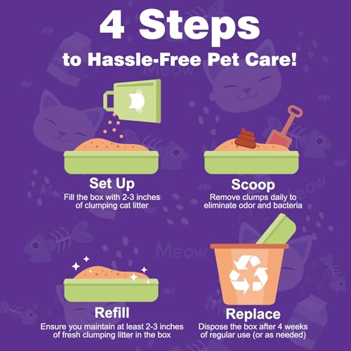 6 Pack Disposable Litter Boxes for Kitty Cats (Brown)