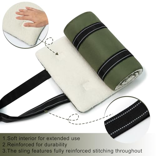 Dog Sling Adjustable Dog Lift Harness (F001-Army Green / M)