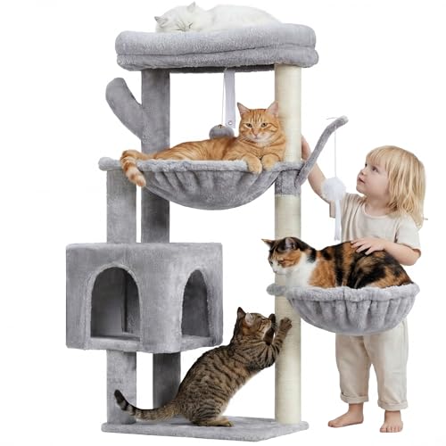 Cat Tree 40" Tower with All (Light Gray / 39.4 inch)