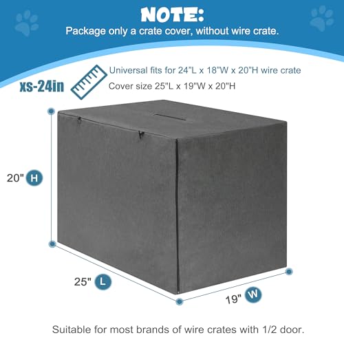 Indoor Grey Dog Crate Cover (24.0"L x 18.0"W x 20.0"H / Grey)