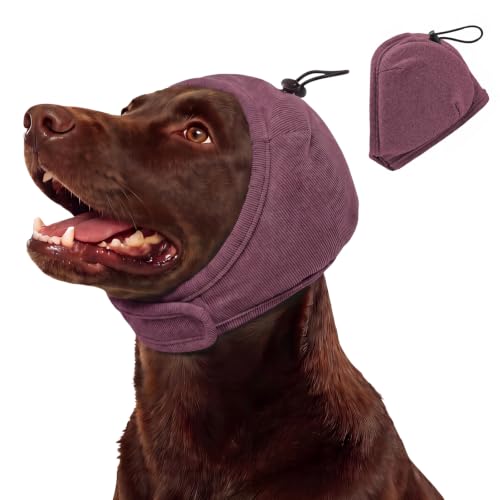 Dog Ear Cover Noise Protection (Large(Head Circle:18"-24") / Plum)