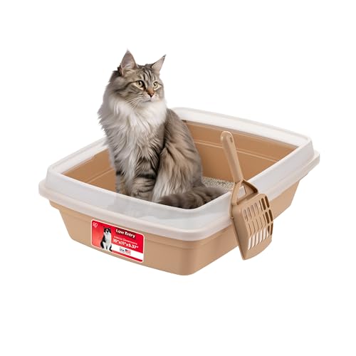 Large Cat Litter Box (Open Top / Beige)
