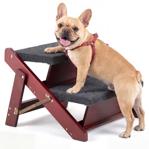 Wooden Pet Stairs (2 Steps – For Sofas (11–19 in) / 17.3" L x 17.24" W x 13" H)