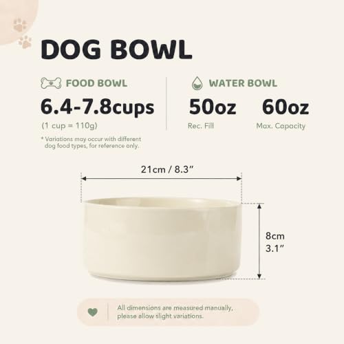 Ceramic Dog Bowls (Light Yellow)