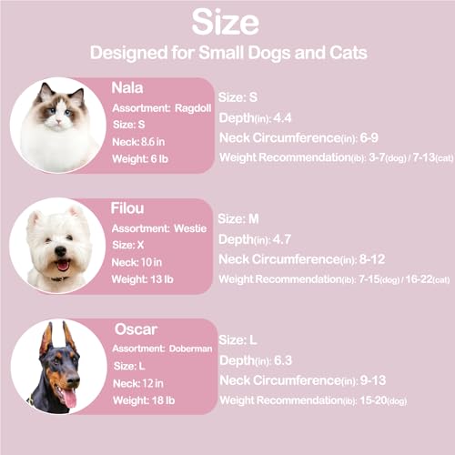 Soft Dog Cone for Small Dogs & Cats (Pink / (Neck:9"-12"))