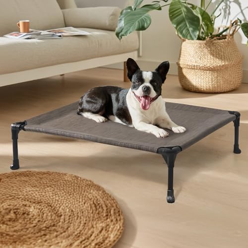 Outdoor Elevated Dog Bed for Medium Dogs (32.0"L x 25.0"W x 7.0"Th / Brown)