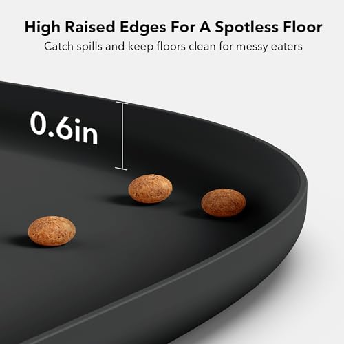 Dog Food Mat Silicone Non (Black / 22''x16.5'')