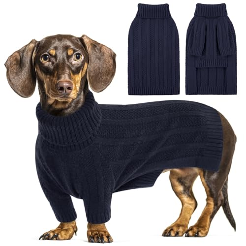 Small Dog Sweaters for Small Dogs Girl Boy (Small / Dark Navy)