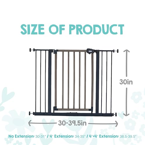 SAFETY 39" Extra Wide Wood Accent Baby Gate (Wooden - 30-39.5"w X 30"h)