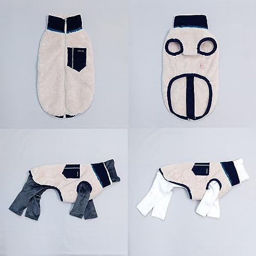 D Doggy Star Italian Greyhound Warm Fleece Zip (M / Zipup Navy)