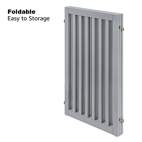 36”H Free Standing Pet Gate for Dog Cat (Gray / 60"W×36"H)