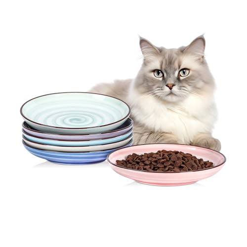 6 Inch Ceramic Cat Bowls (6 Inch, Set of 6 / Gradient Color)
