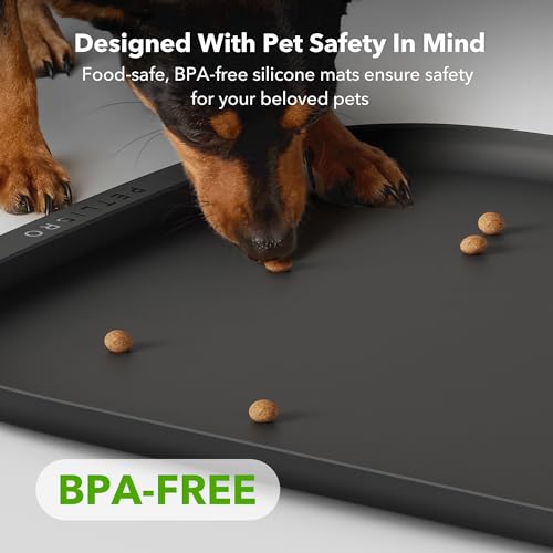 Dog Food Mat Silicone Non (Black / 22''x16.5'')