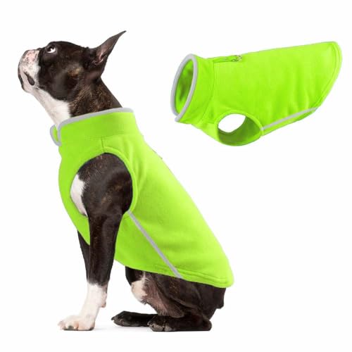 Dog Fleece Vest Sweater w (XL (17-25lbs) / Neon Green)