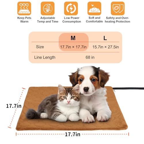 Cat Heating Pad (Brown / M (17.7'' × 17.7''))
