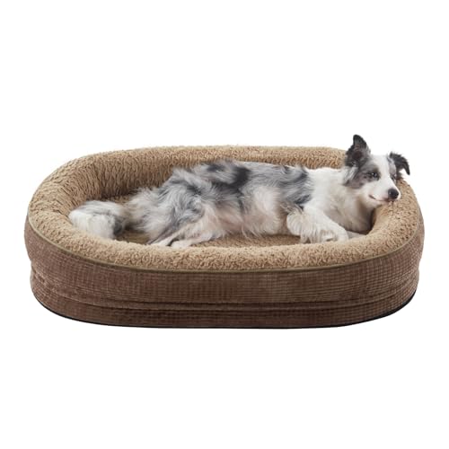 Orthopedic Dog Bed for Large Dogs (Brown / 35"l X 25"w X 7.0"th)