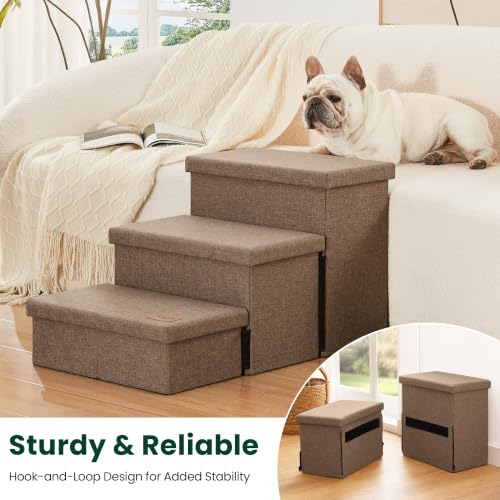 Dog Stairs for High Bed (Light Brown / 29.5" X 17" X 17.7" H)