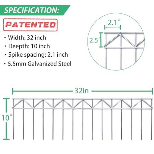5 Pack 32" L x 10" H Animal Barrier Fence (32"x10" 5 pack / Silver)