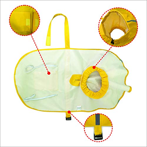 Large Dog Raincoat Adjustable Pet Waterproof Clothes Lightweight Rain Jacket Poncho Hoodies with Strip Reflective (Yellow / XXXL)