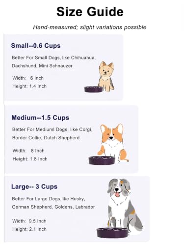 Dog Bowls Slow Feeder Ceramic (Maze Purple / M-1.5 Cups)