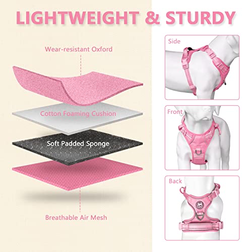 No Pull Dog Harness (L / Light Pink(Matching Trim))