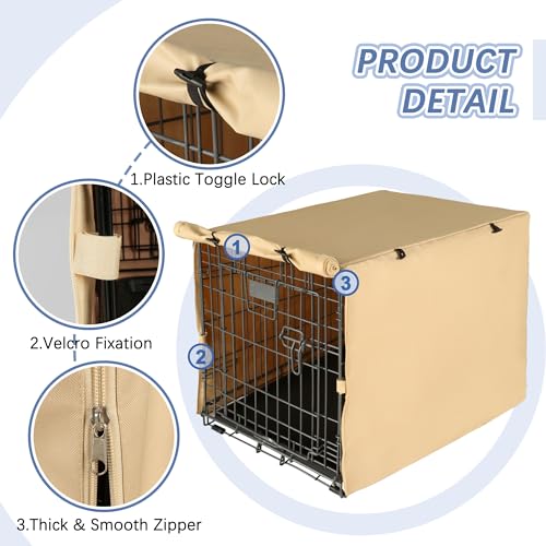 Dog Crate Cover (36.0"L x 23.0"W x 24.8"H / Beige)