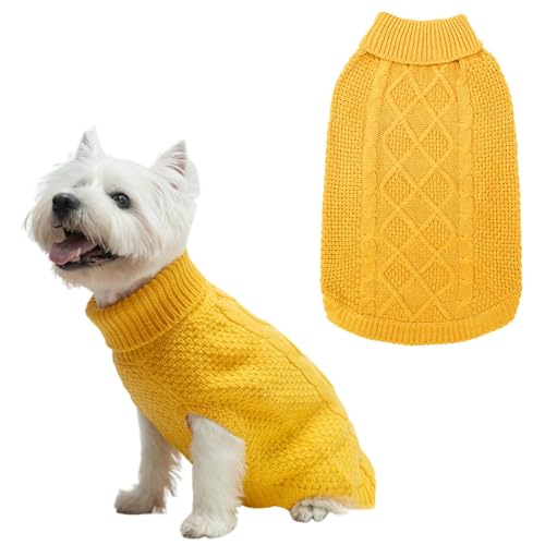 Turtleneck Dog Sweater (Small / Yellow)