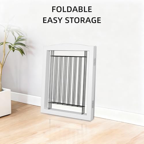 Freestanding Dog Fence Indoor (White / 【4 Panels】80''w x 24''h)