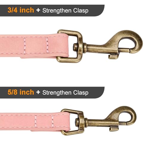 PU Leather Dog Leash for Small Dogs (Pink / 5/8''x 5FT)
