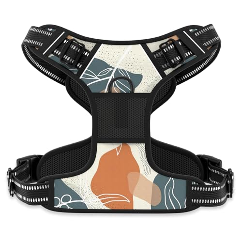 No Pull Dog Harness (Boho Abstract Leaves / X-Large)