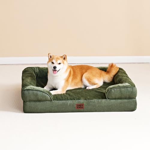 Orthopedic Dog Bed Medium Size Dog (Dark Green / 30.0"l X 20.0"w X 6.5"th)