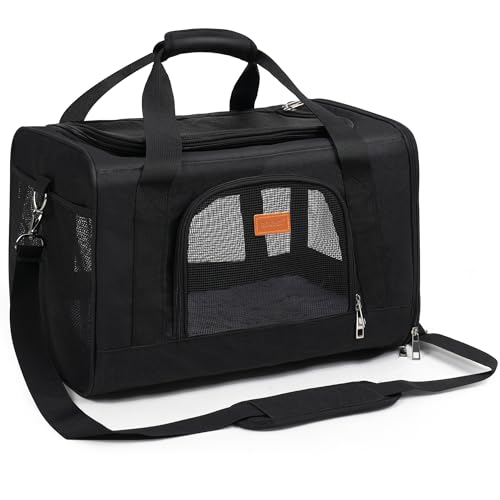 Cat Carrier Portable Pet Carrier Bag for Cats and Small Dogs (Black)