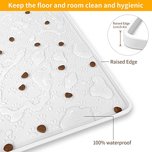 Pet Placemat for Dog and Cat (31.5"L x 23.6"W / White)