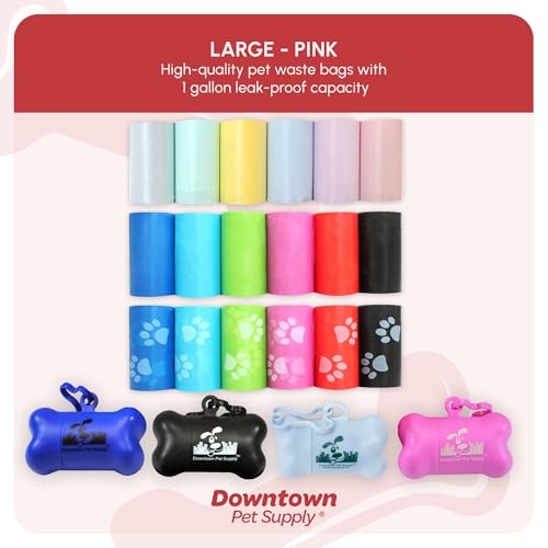 Poop Bags for Dogs with Dispenser (180 Count (Pack of 1) / Pink)
