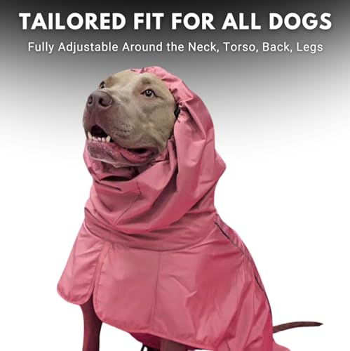 Dog Raincoat Waterproof Rain Jacket w (Sea Pink / Small)