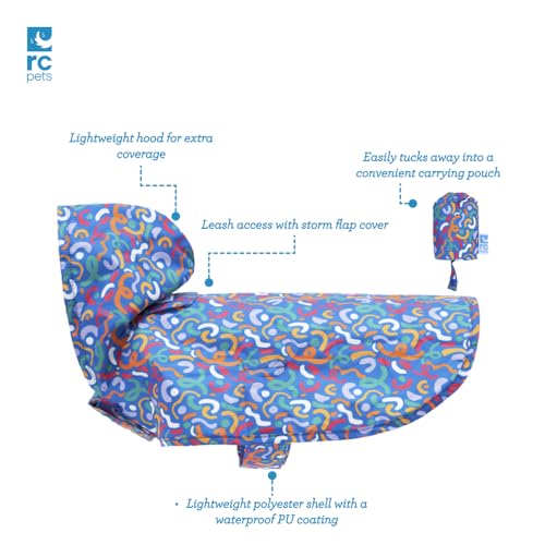 RC Pets Packable Rain Poncho (Small / Raindrops)