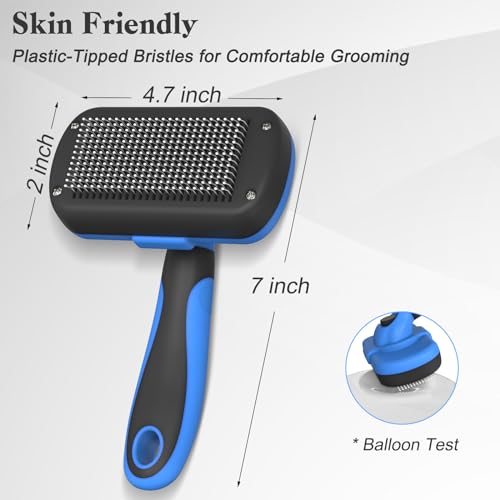 Self Cleaning Slicker Brush (Blue)