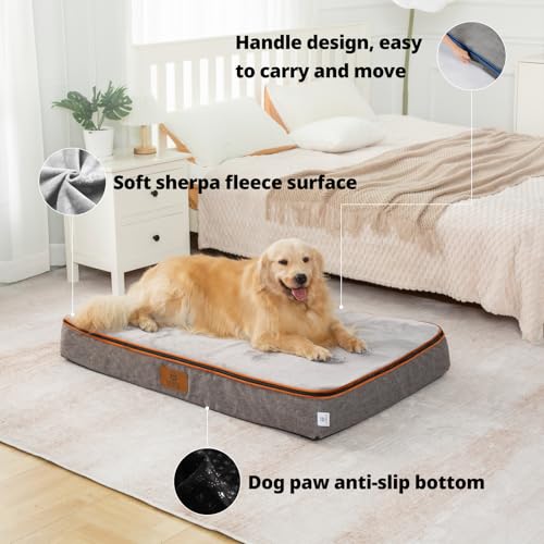 Orthopedic Memory Foam XXL Dog Bed (48.0"L x 30.0"W x 6.0"Th / Light Grey)