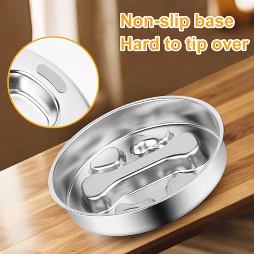 Stainless Steel Slow Feeder Dog Bowls