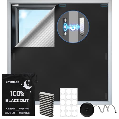100% Magnetic Black Out Window Cover 𝟏𝟏𝟖" 𝐱 𝟓𝟖" Blackout Blinds No Drill (118" X 58")