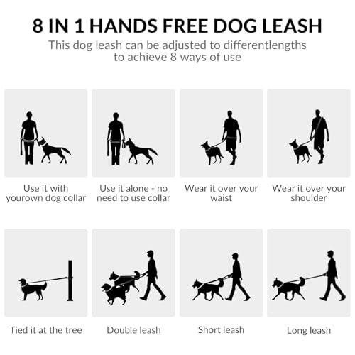 8.2ft Hands Free Dog Leash (Black)